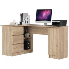 Письменный стол NORE B20, левый вариант, цвета дуба цена и информация | Компьютерные, письменные столы | pigu.lt