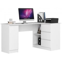 Письменный стол NORE B20, правый вариант, белый цена и информация | Компьютерные, письменные столы | pigu.lt
