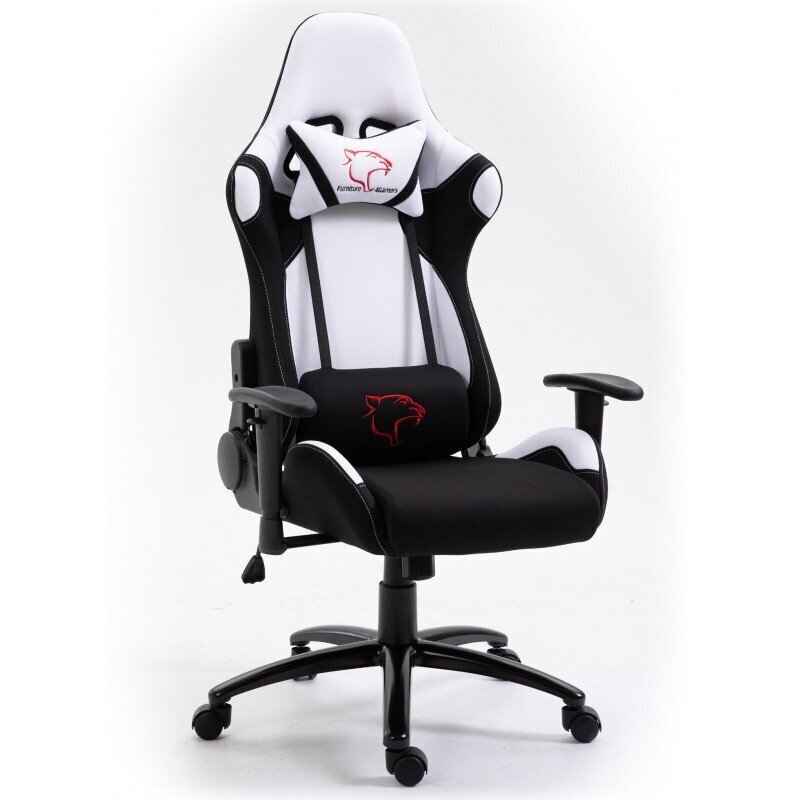 Žaidimų kėdė Nore F4G FG38/F, juoda/balta kaina ir informacija | Biuro kėdės | pigu.lt