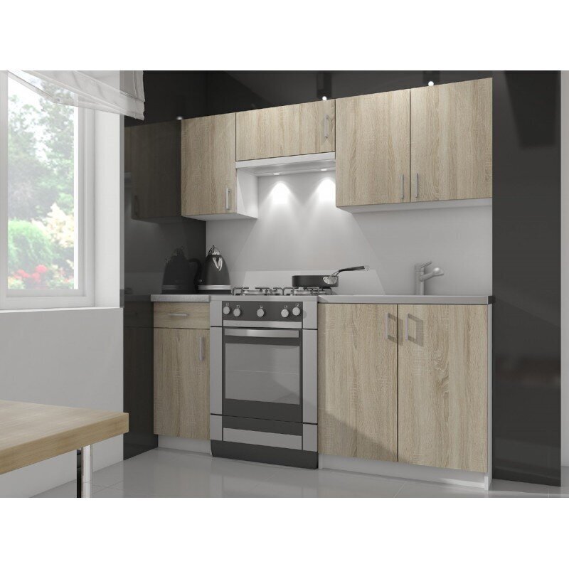 Pakabinama virtuvinė spintelė NORE Lima W40 D1, baltos/ąžuolo spalvos kaina ir informacija | Virtuvinės spintelės | pigu.lt