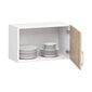 Pakabinama virtuvinė spintelė virš gartraukio NORE Lima W60, baltos/ąžuolo spalvos kaina ir informacija | Virtuvinės spintelės | pigu.lt