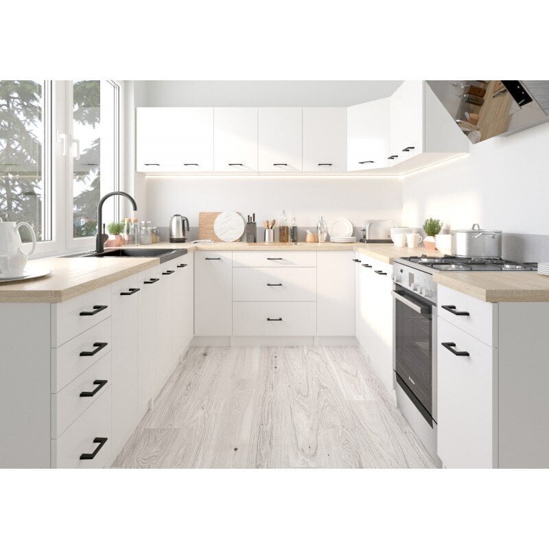 Virtuvinė spintelė NORE Oliwia S40 su 4-iais stalčiais, balta kaina ir informacija | Virtuvinės spintelės | pigu.lt