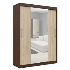 Шкаф NORE CLP 150 с зеркалом, темно-коричневый/дуб сонома цена и информация | Шкафы | pigu.lt