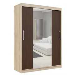 Шкаф NORE CLP 150 с зеркалом, дуб/темно-коричневый цена и информация | Шкафы | pigu.lt