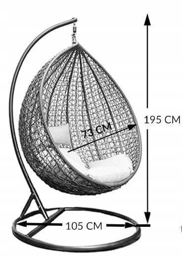 Pakabinamas krėslas Deluxe XXL, rudas kaina ir informacija | Lauko kėdės, foteliai, pufai | pigu.lt