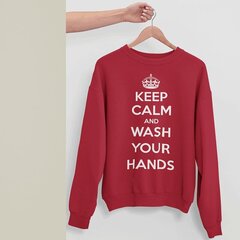 Свитер "Keep Calm Wash Your Hands", красный цена и информация | Оригинальные свитеры | pigu.lt