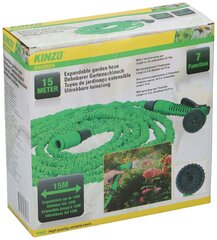 Kinzo Garden раскладной шланг для полива с распылителем, 15 м цена и информация | Оборудование для полива | pigu.lt