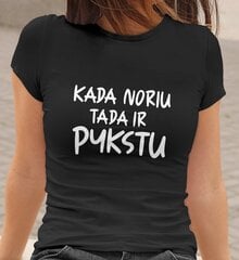 Moteriški marškinėliai „Kada noriu, tada pykstu“, juodi цена и информация | Оригинальные футболки | pigu.lt