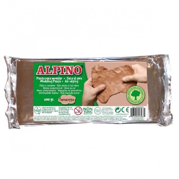 Modelinas Alpino, 500 g, rudas kaina ir informacija | Piešimo, tapybos, lipdymo reikmenys | pigu.lt