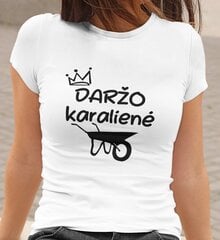 Moteriški marškinėliai „Daržo karalienė“, balti kaina ir informacija | Originalūs marškinėliai | pigu.lt