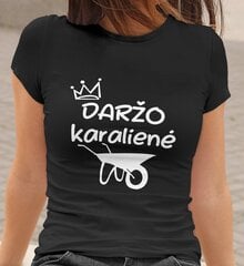 Moteriški marškinėliai „Daržo karalienė“, juodi kaina ir informacija | Originalūs marškinėliai | pigu.lt