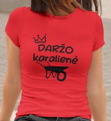 Moteriški marškinėliai „Daržo karalienė“, raudoni цена и информация | Оригинальные футболки | pigu.lt