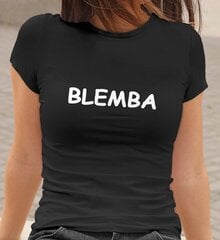 Moteriški marškinėliai „BLEMBA“, juodi цена и информация | Оригинальные футболки | pigu.lt