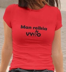 Moteriški marškinėliai „Man reikia vyno“, raudoni kaina ir informacija | Originalūs marškinėliai | pigu.lt