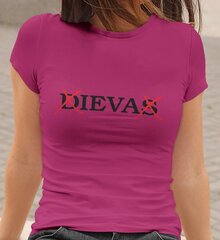 Moteriški marškinėliai „DIEVAS“, rožiniai kaina ir informacija | Originalūs marškinėliai | pigu.lt