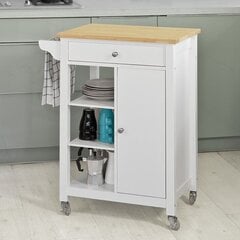 Кухонный шкаф на колесиках SoBuy FKW46-WN, белый цена и информация | Кухонные шкафчики | pigu.lt