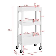 Кухонный шкаф на колесиках SoBuy FKW49-W, белый цена и информация | Кухонные шкафчики | pigu.lt