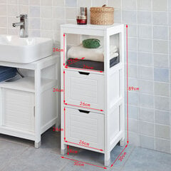 Pastatoma vonios spintelė SoBuy FRG127-W, balta kaina ir informacija | Vonios spintelės | pigu.lt