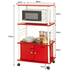 Virtuvinė spintelė ant ratukų SoBuy FRG12-R, raudona kaina ir informacija | Virtuvinės spintelės | pigu.lt