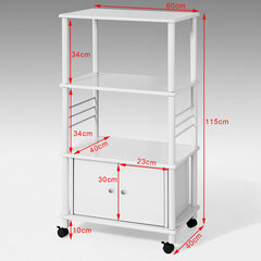 Кухонный шкаф на колесиках SoBuy FRG12-W, белый цена и информация | Кухонные шкафчики | pigu.lt