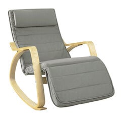 Кресло-качалка SoBuy FST16-DG, серое/коричневое цена и информация | Кресла в гостиную | pigu.lt