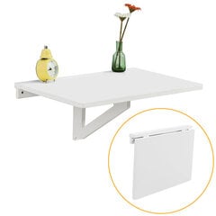 Sulenkiamas virtuvės stalas SoBuy FWT03-W, baltas kaina ir informacija | Virtuvės ir valgomojo stalai, staliukai | pigu.lt