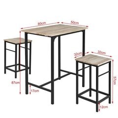 Комплект для столовой SoBuy OGT10-N, серый/черный цена и информация | Комплекты мебели для столовой | pigu.lt