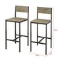Dviejų kėdžių komplektas SoBuy FST53, rudas/juodas kaina ir informacija | Virtuvės ir valgomojo kėdės | pigu.lt