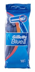 Одноразовая бритва Gillette Blue II для мужчин, 10 шт. цена и информация | Косметика и средства для бритья | pigu.lt