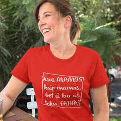 Женская футболка „Замечательная мама“, красная цена и информация | Оригинальные футболки | pigu.lt