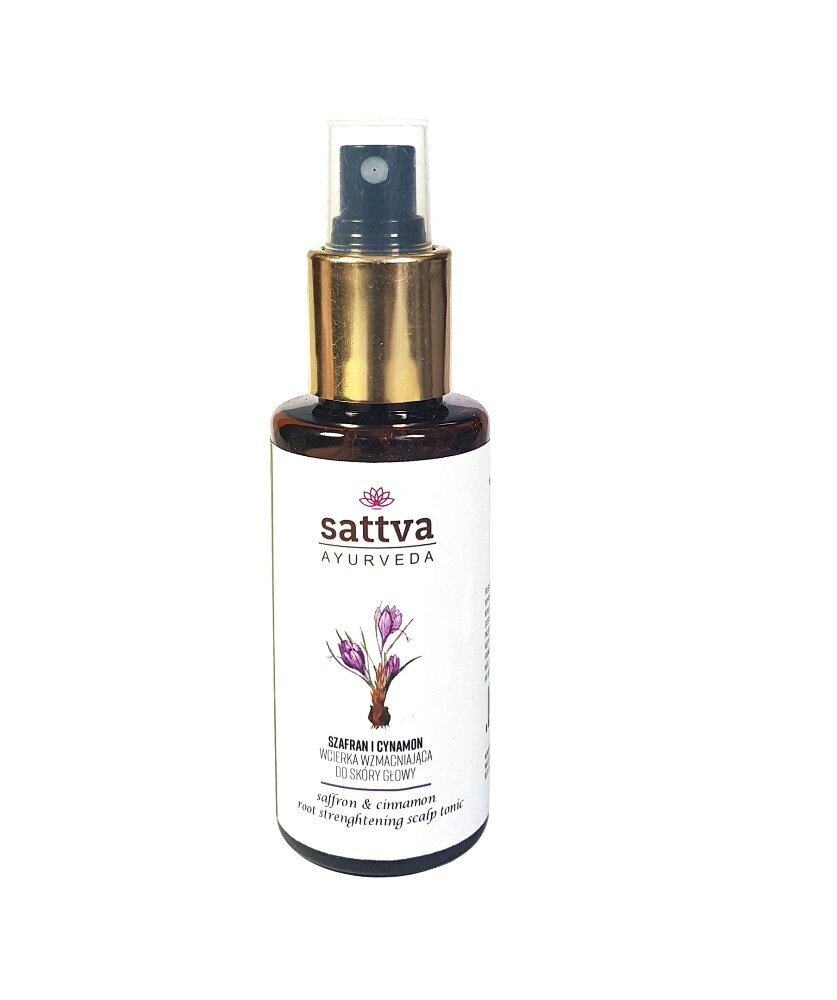 Plaukų ir galvos odos tonikas Cinamon Safron, Sattva Ayurveda, 100ml цена и информация | Plaukų formavimo priemonės | pigu.lt