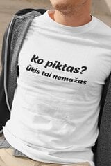 Vyriški marškinėliai „Ko piktas? Ūkis tai mažas“, balti цена и информация | Оригинальные футболки | pigu.lt