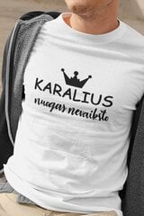 Vyriški marškinėliai „Karalius nuogas nevaikšto“, balti цена и информация | Оригинальные футболки | pigu.lt