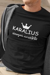 Vyriški marškinėliai „Karalius nuogas nevaikšto“, juodi цена и информация | Оригинальные футболки | pigu.lt