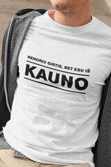 Vyriški marškinėliai „Nenoriu girtis, bet esu iš Kauno“, balti kaina ir informacija | Originalūs marškinėliai | pigu.lt