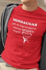 Vyriški marškinėliai „Mindaugas juk ne kupranugaris“, raudoni kaina ir informacija | Originalūs marškinėliai | pigu.lt