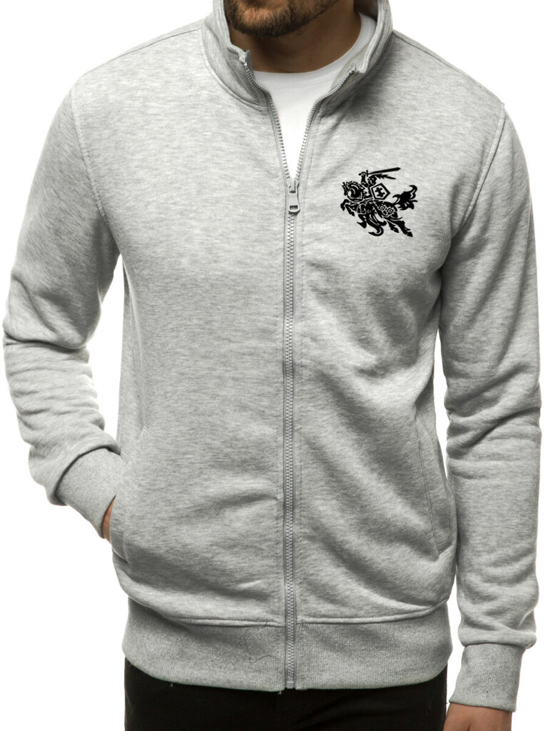 Šviesiai pilkas vyriškas džemperis "Silon" su vyčiu цена и информация | Džemperiai vyrams | pigu.lt