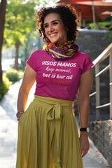 Moteriški marškinėliai „Visos mamos kaip mamos“, rožiniai kaina ir informacija | Originalūs marškinėliai | pigu.lt