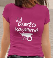 Moteriški marškinėliai „Daržo karalienė“, rožiniai kaina ir informacija | Originalūs marškinėliai | pigu.lt