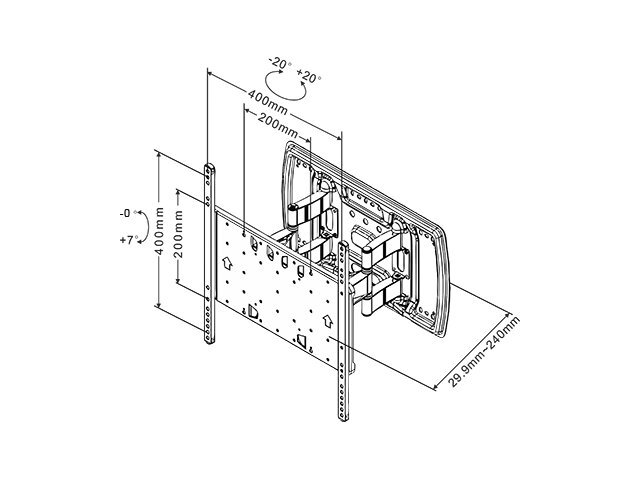 Multibrackets M VESA Super Slim Tilt & Turn 32-65” цена и информация | Televizorių laikikliai, tvirtinimai | pigu.lt