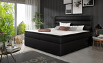 Кровать NORE Softy 140х200 см, черная искусственная кожа