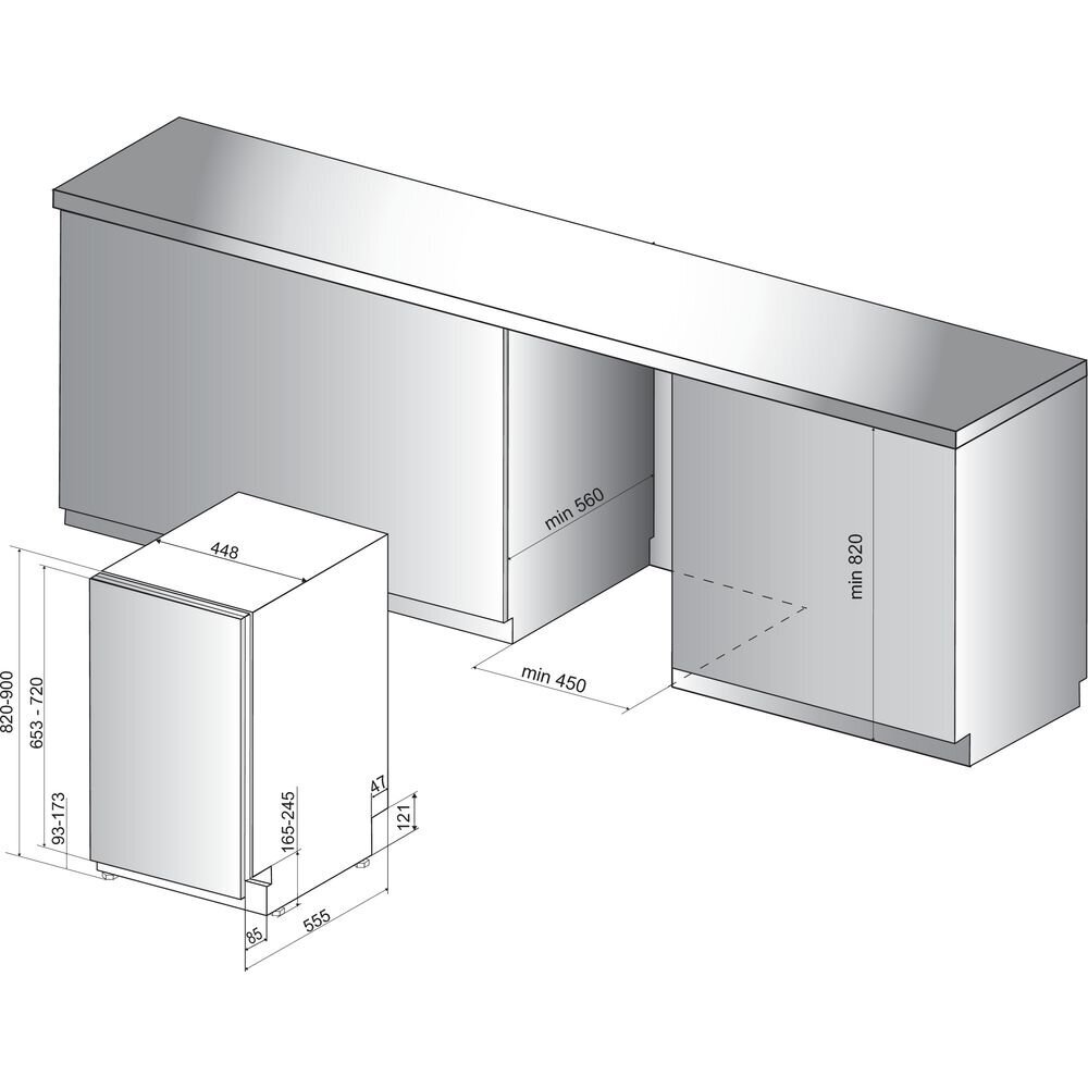 Indaplovė Whirlpool WSIC 3M27 C kaina ir informacija | Indaplovės | pigu.lt