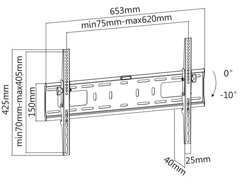 Deltaco ARM-1154 37-70” kaina ir informacija | Televizorių laikikliai, tvirtinimai | pigu.lt