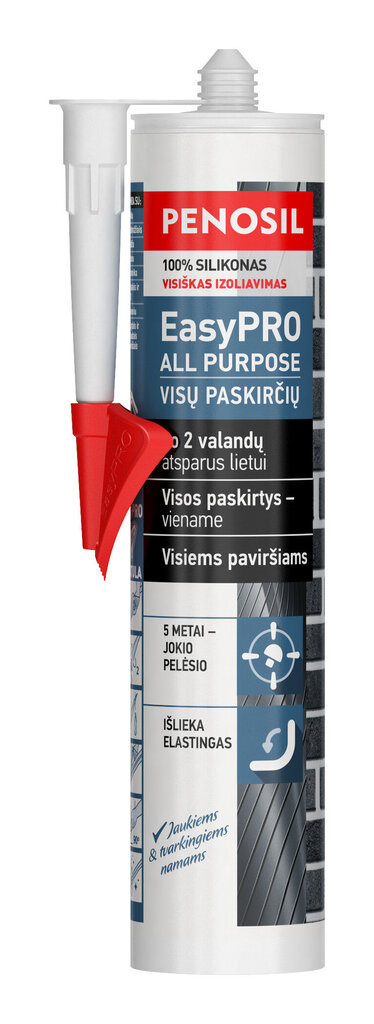 PENOSIL EasyPRO All Purpose silikoninis hermetikas baltas, 310 ml kaina ir informacija | Sandarinimo medžiagos | pigu.lt