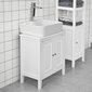 Pastatoma vonios spintelė po kriaukle SoBuy FRG202-W, balta kaina ir informacija | Vonios spintelės | pigu.lt