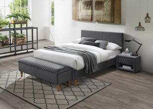 Кровать Signal Meble Azurro Velvet 140x200 см, серая цена и информация | Кровати | pigu.lt