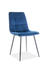4-ių kėdžių komplektas Signal Meble Mila Velvet, mėlynas kaina ir informacija | Virtuvės ir valgomojo kėdės | pigu.lt