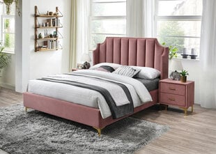 Naktinė spintelė Signal Meble Monako Velvet, rožinė kaina ir informacija | Spintelės prie lovos | pigu.lt