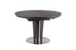 Išskleidžiamas valgomojo stalas Signal Meble Orbit 120 cm, juodas kaina ir informacija | Virtuvės ir valgomojo stalai, staliukai | pigu.lt