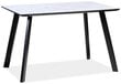Valgomojo stalas Signal Meble Samuel 120 cm, baltas/juodas цена и информация | Virtuvės ir valgomojo stalai, staliukai | pigu.lt